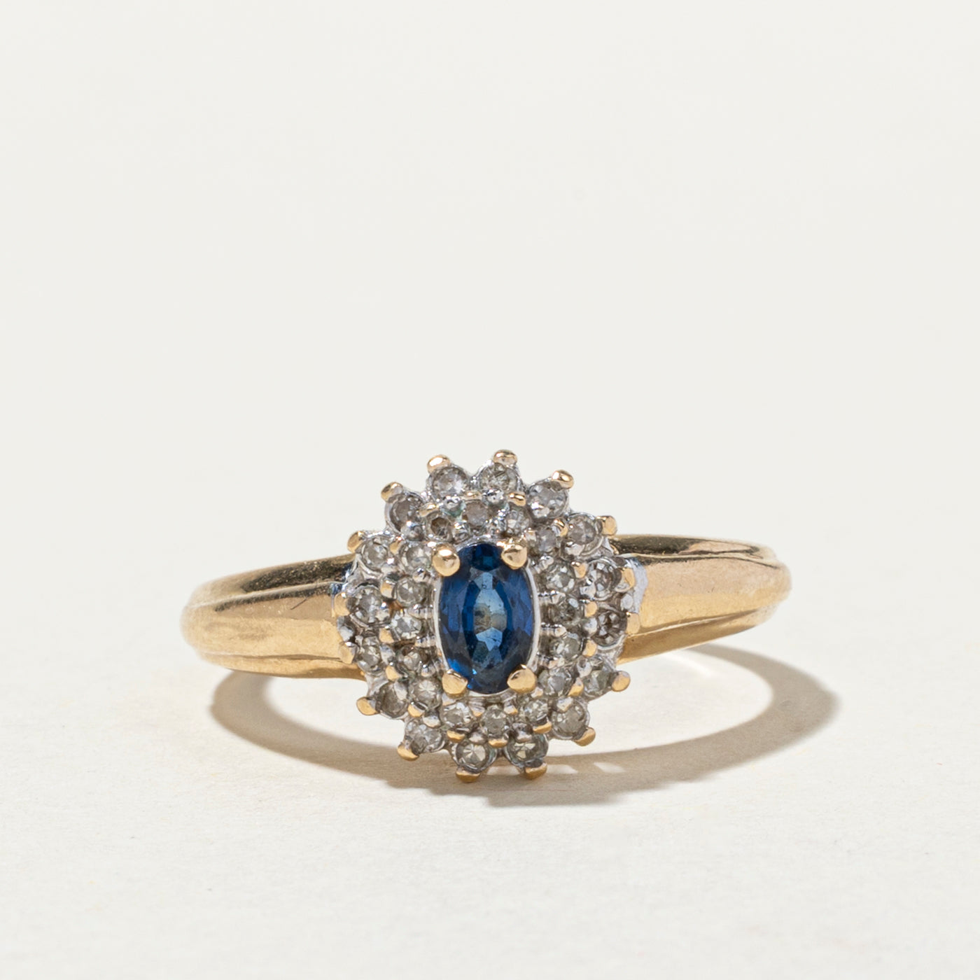 Sapphire & Diamond Petal Ring | 0.27ct, 0.21ctw | SZ 6.75