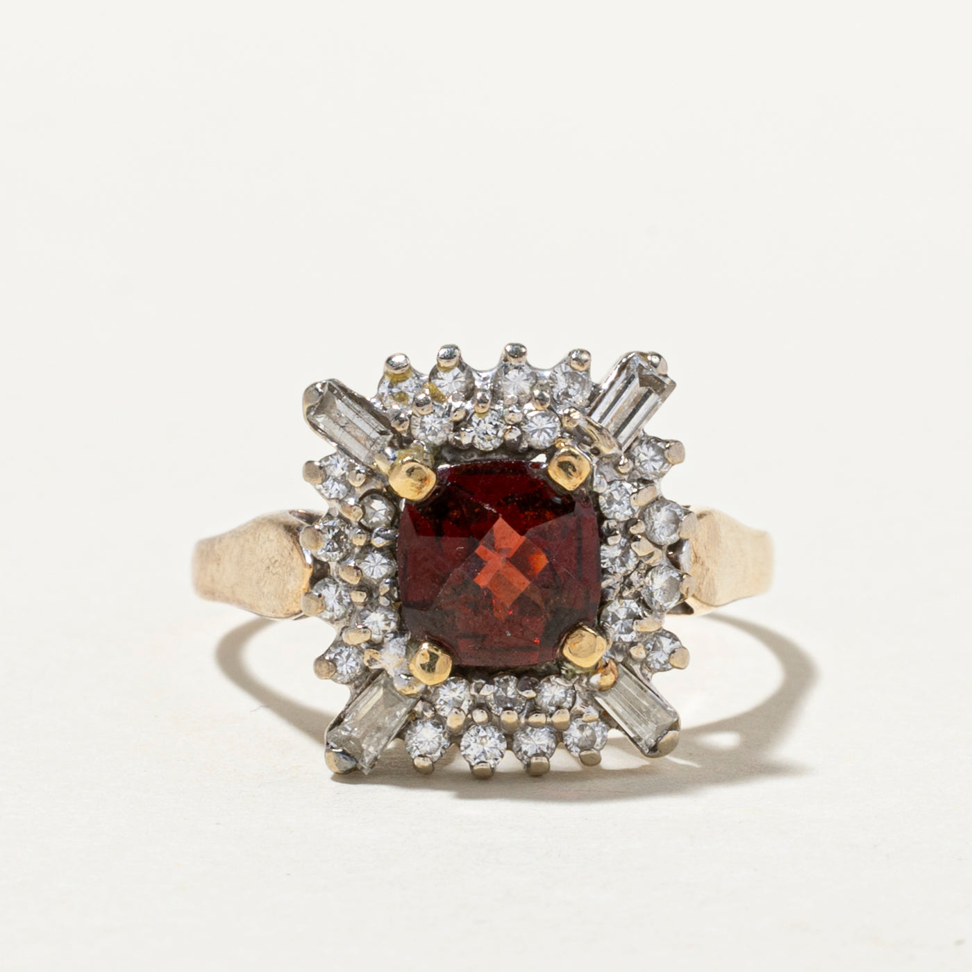 Garnet & Diamond Cocktail Ring | 2.06ct, 0.82ctw | SZ 11