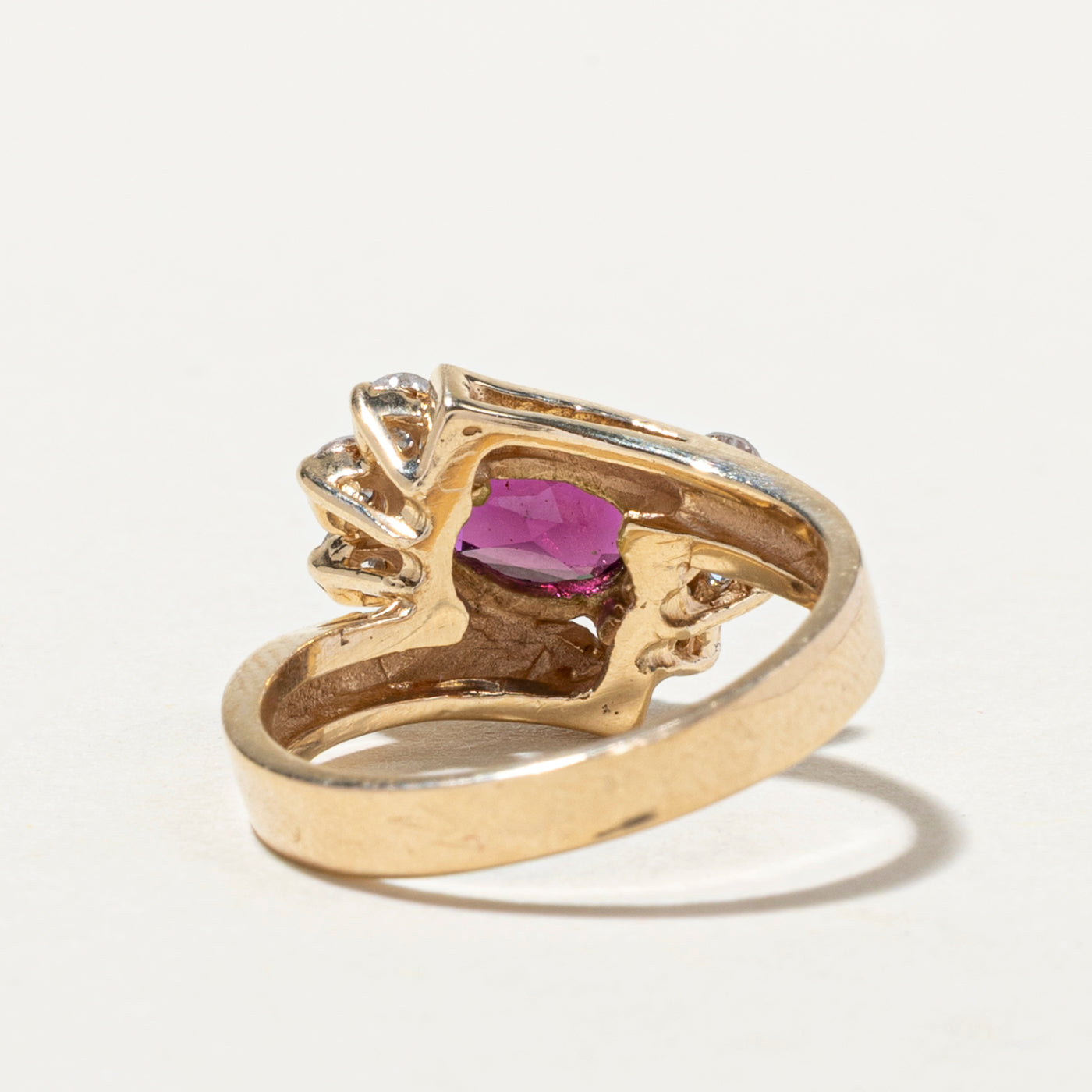 Garnet & Diamond Bypass Ring | 1.13ct, 0.39ctw | SZ 6.25