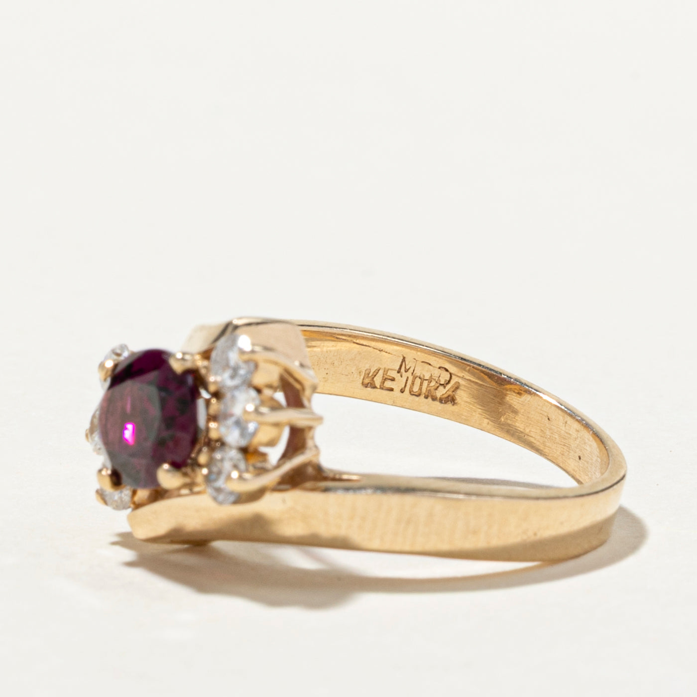 Garnet & Diamond Bypass Ring | 1.13ct, 0.39ctw | SZ 6.25
