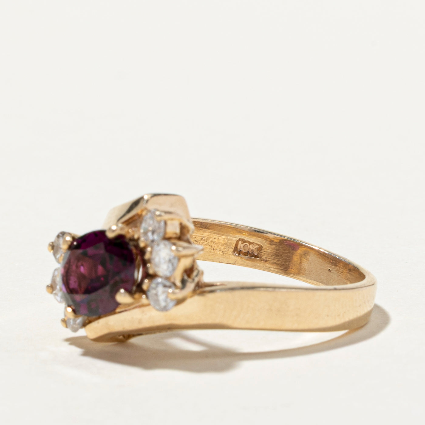 Garnet & Diamond Bypass Ring | 1.13ct, 0.39ctw | SZ 6.25