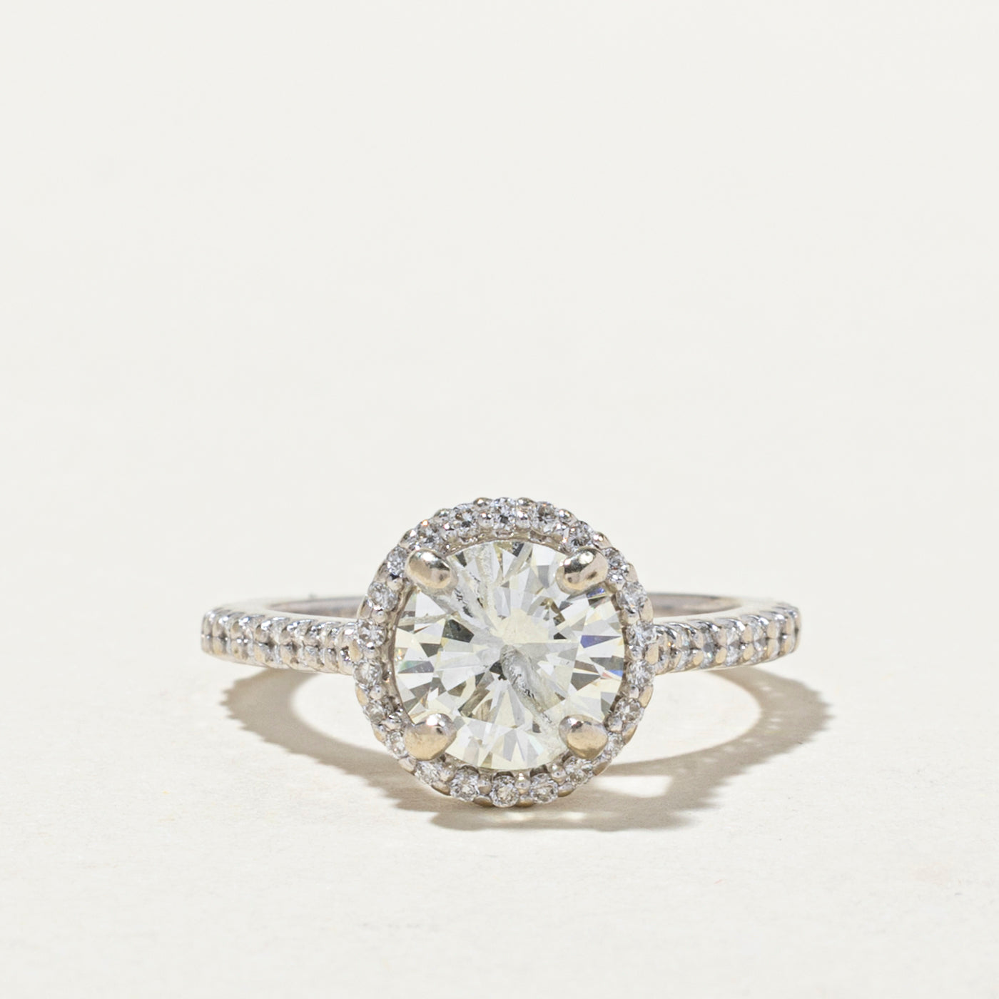 Diamond Halo Engagement Ring | 1.59ctw | SZ 4.5