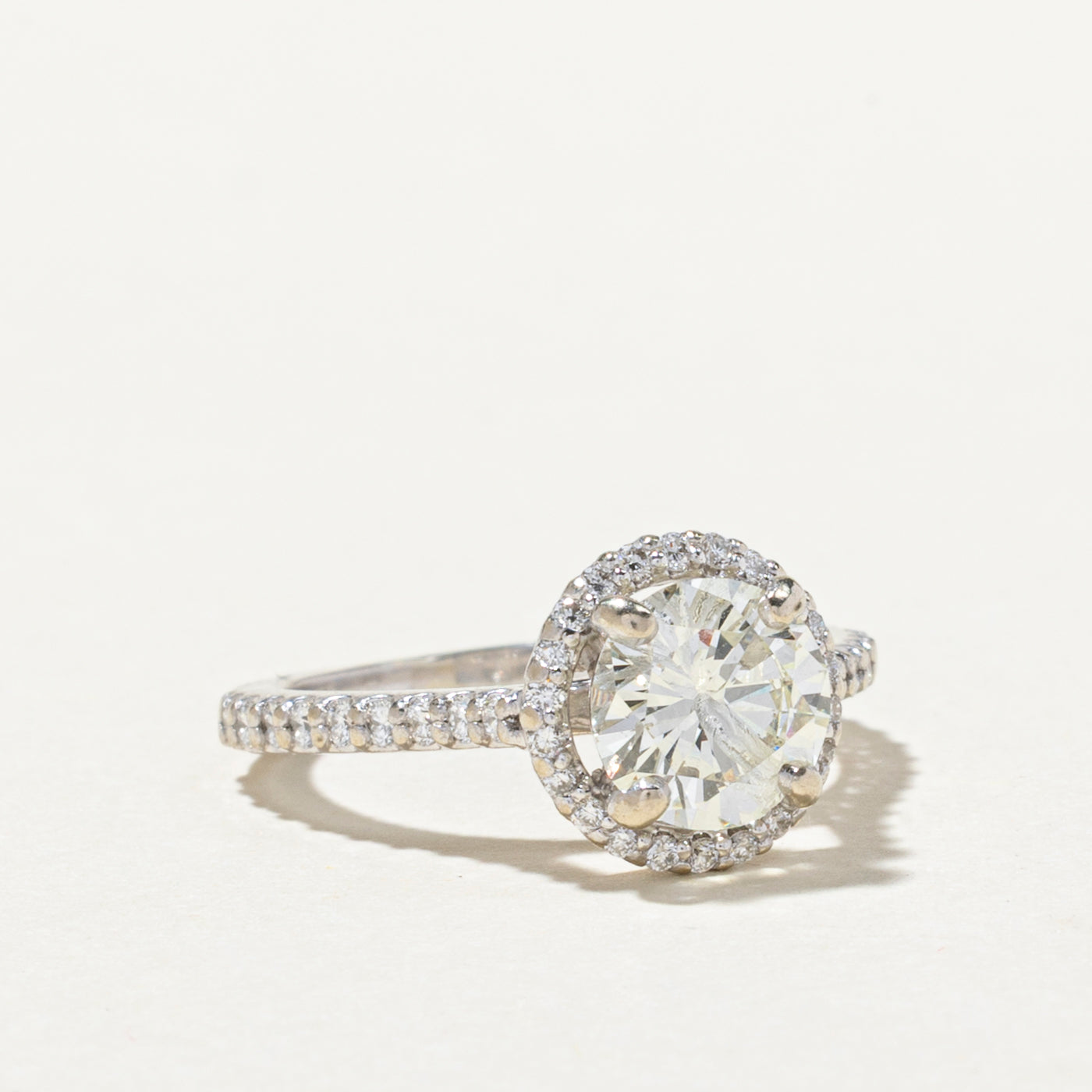 Diamond Halo Engagement Ring | 1.59ctw | SZ 4.5