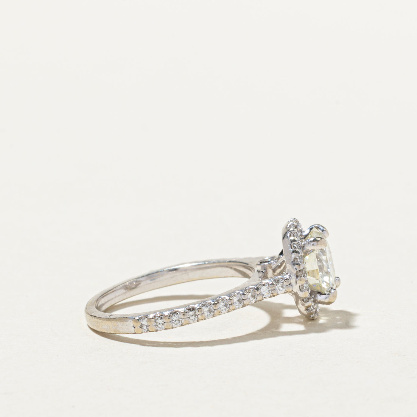 Diamond Halo Engagement Ring | 1.59ctw | SZ 4.5