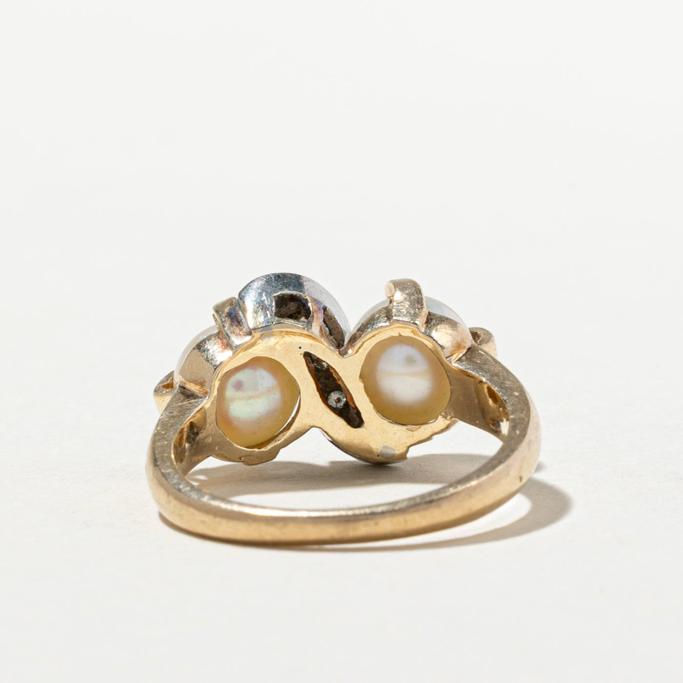 Toi et Moi Pearl & Diamond Ring | 0.06ctw | SZ 5