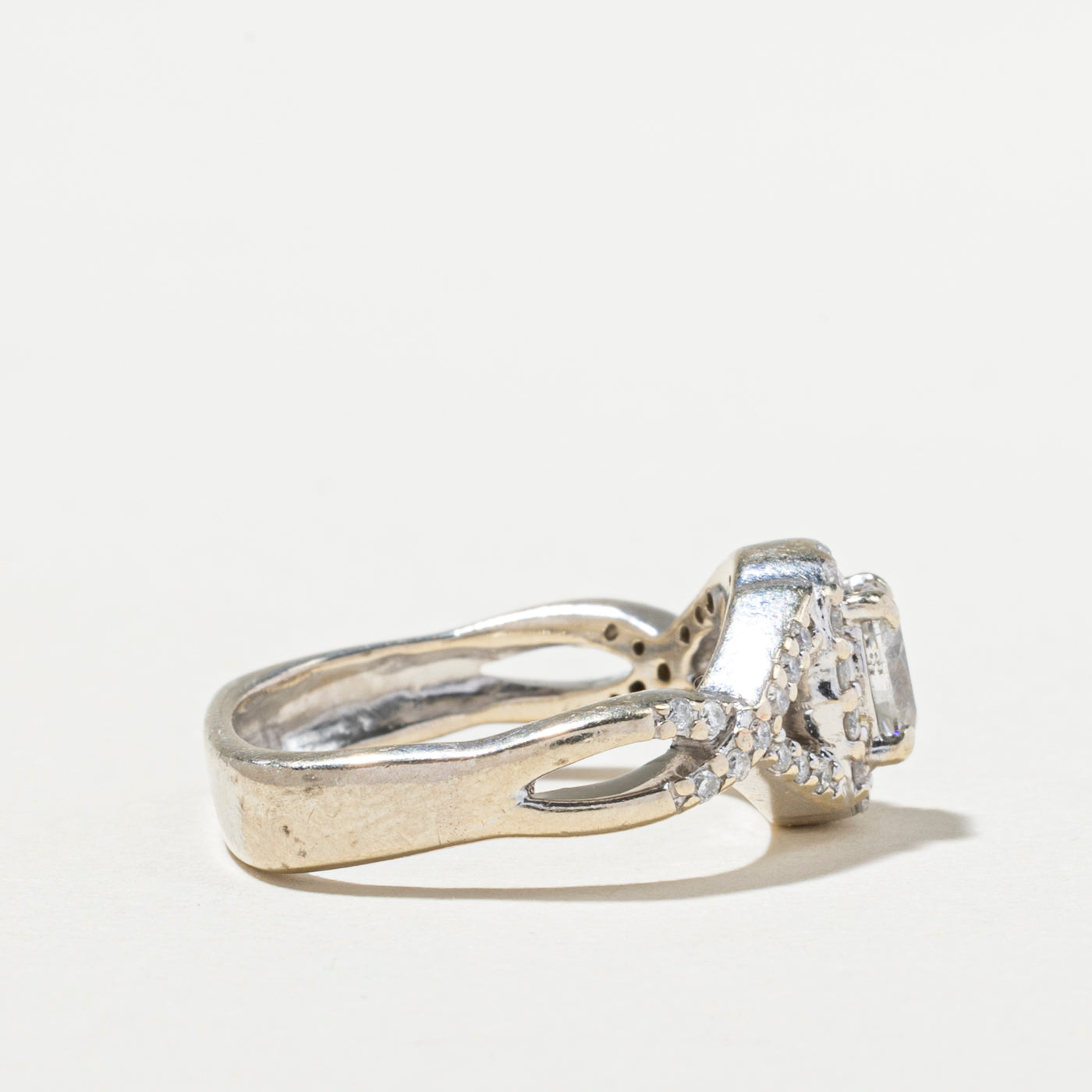 Oval Cut Diamond Cross Over Engagement Ring | 0.73ctw | SZ 5.75