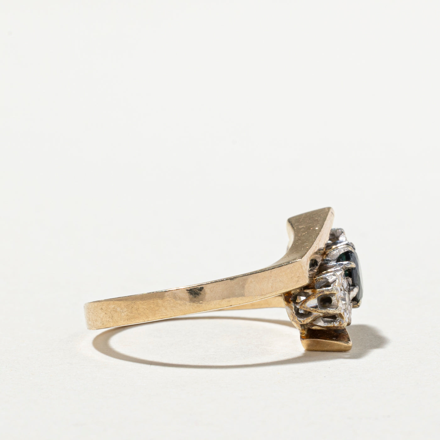 Sapphire & Diamond Bypass Ring | 0.53ct, 0.06ctw | SZ 6.5