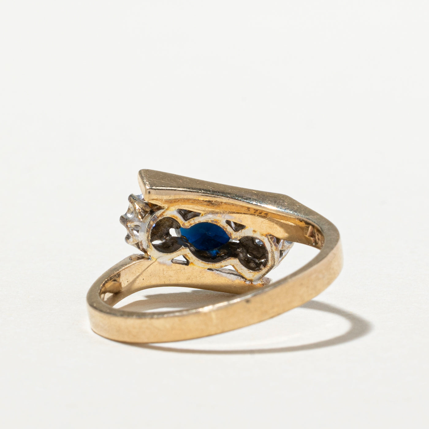 Sapphire & Diamond Bypass Ring | 0.53ct, 0.06ctw | SZ 6.5