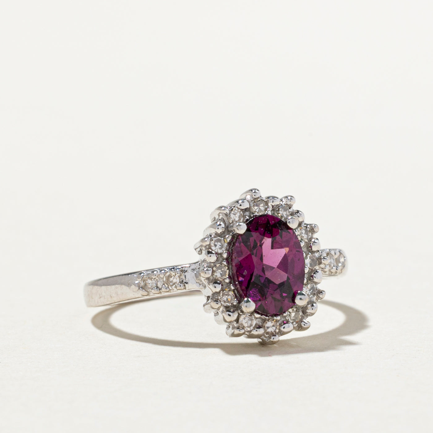 Pink Garnet & Diamond Ring | 0.99ct, 0.13ctw | SZ 6