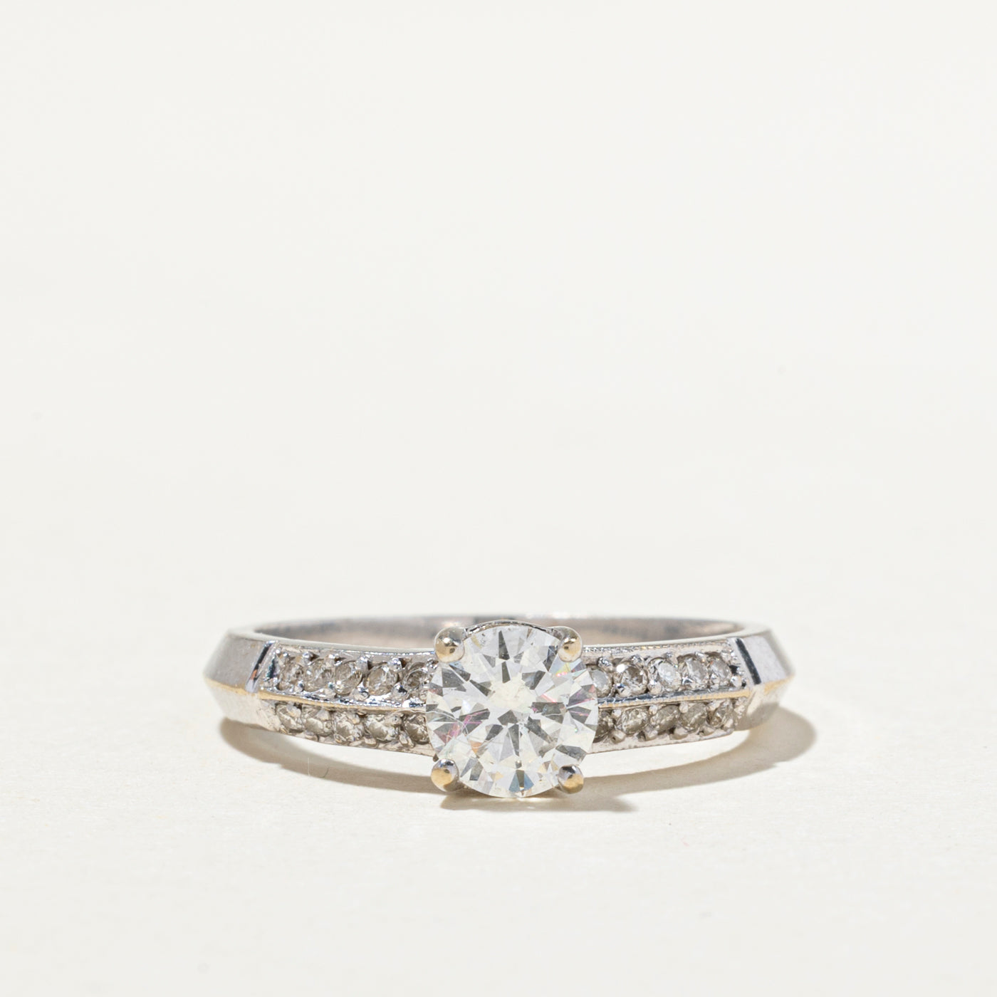 Diamond Knife Edge Engagement Ring | 0.83ctw | SZ 6.5