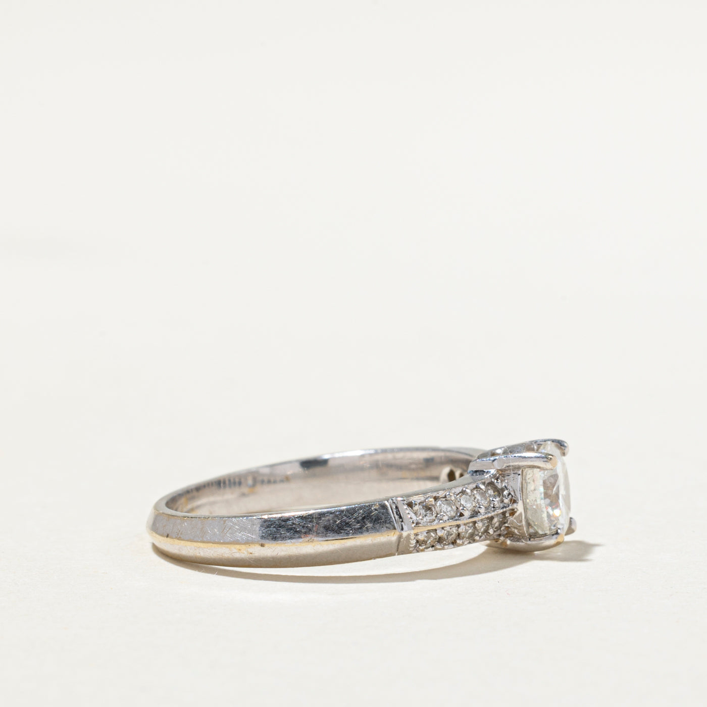 Diamond Knife Edge Engagement Ring | 0.83ctw | SZ 6.5