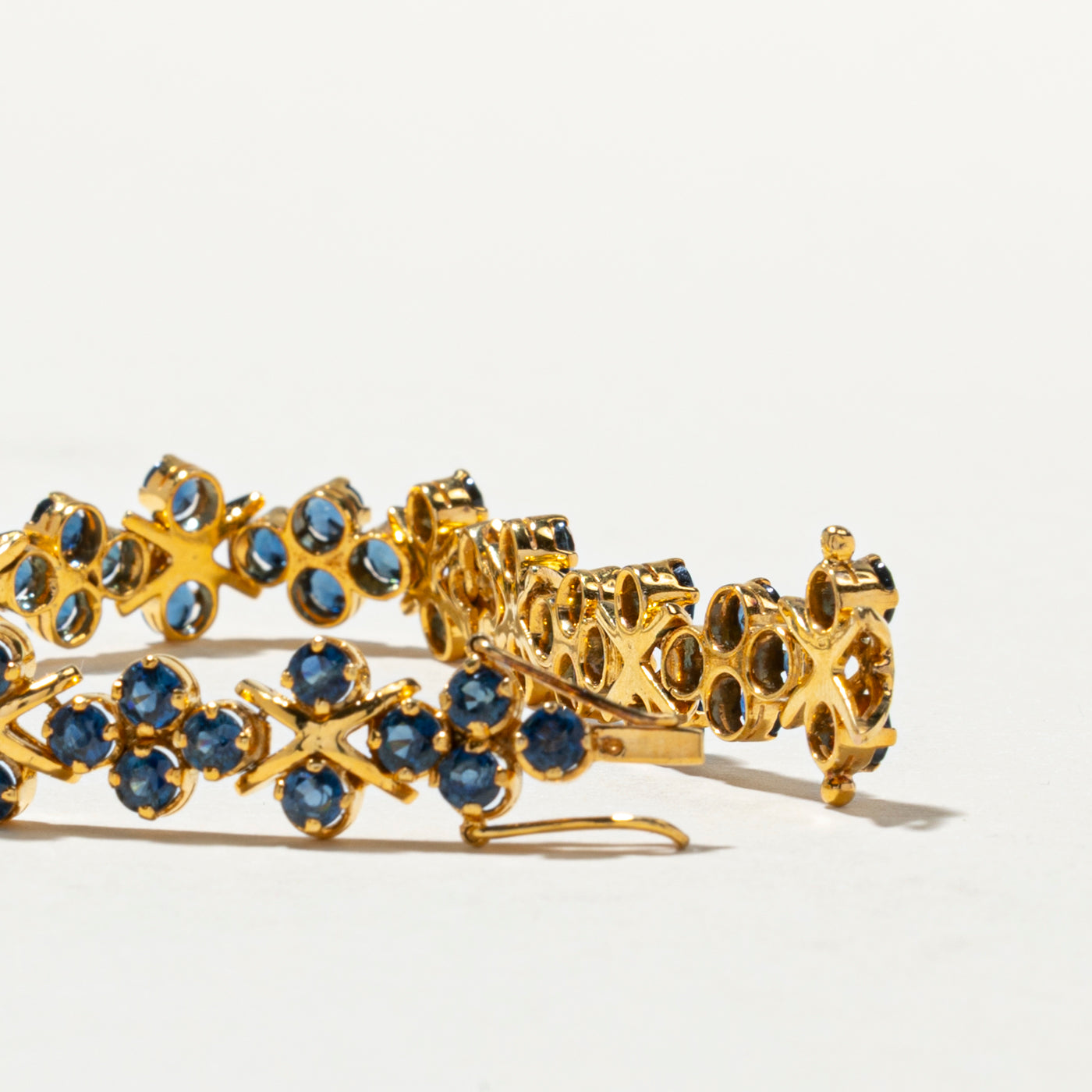 Sapphire & Diamond Cluster Gemstone Bracelet | 8.91ctw, 0.24ctw | 7.5"