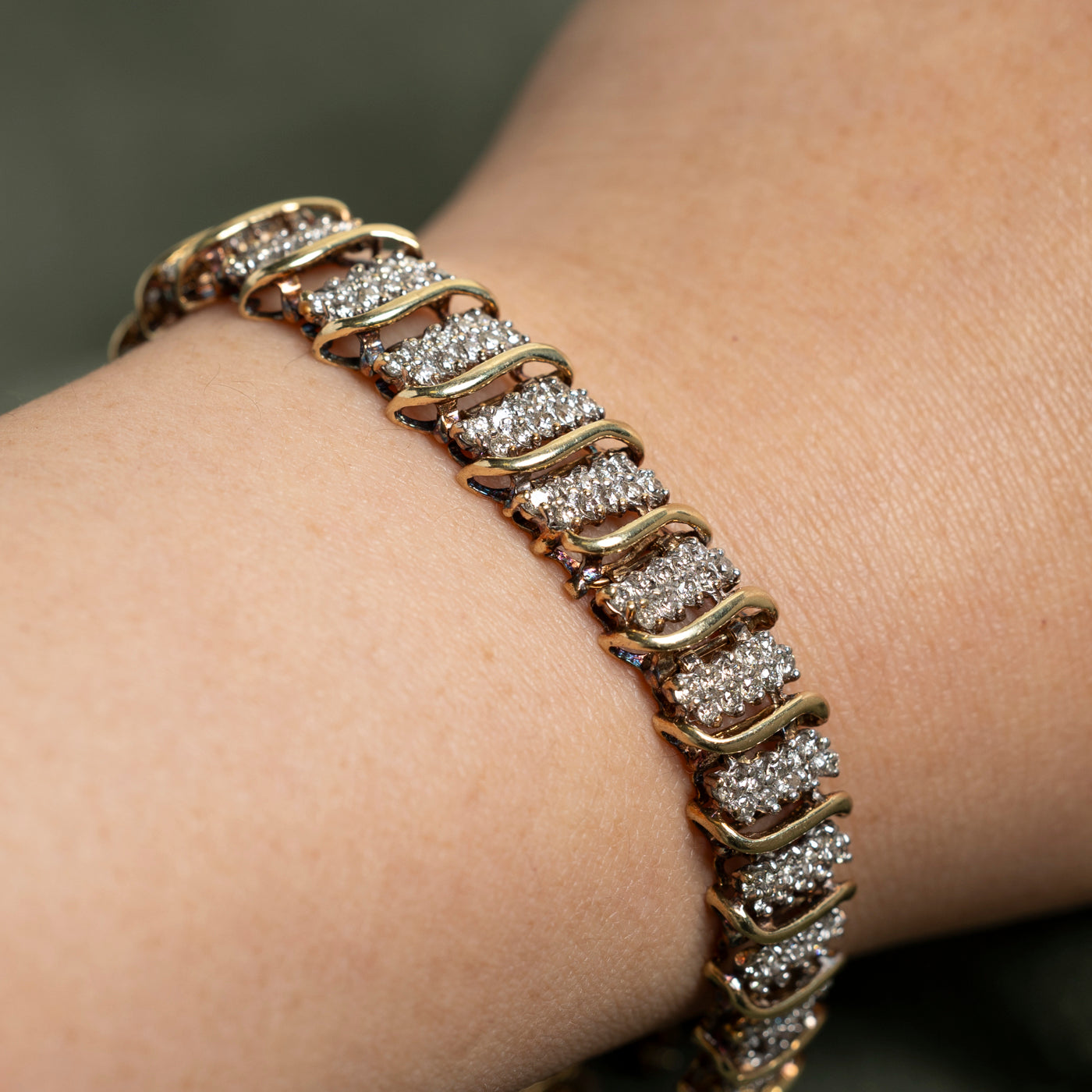 Diamond Cluster Tennis Bracelet | 5.18ctw | 8"
