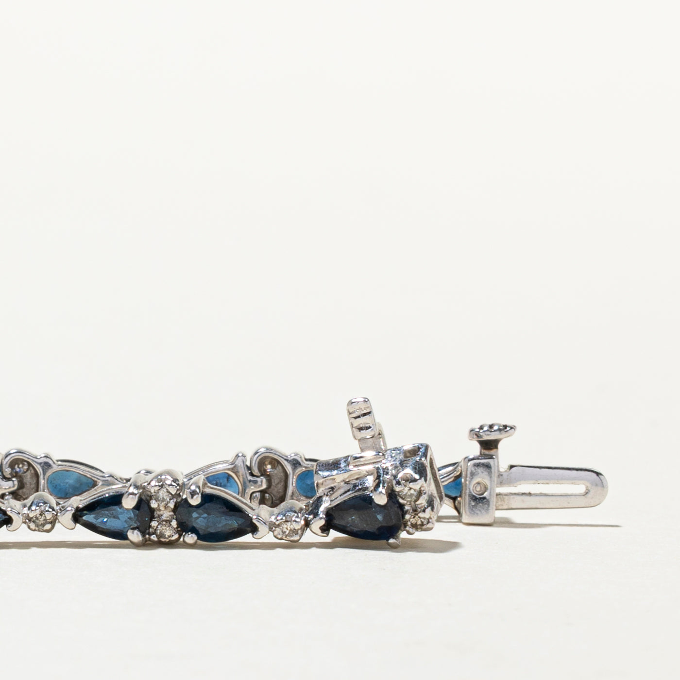 14K Sapphire & Diamond Gemstone Bracelet | 4.57ctw, 0.36ctw | 7.25"