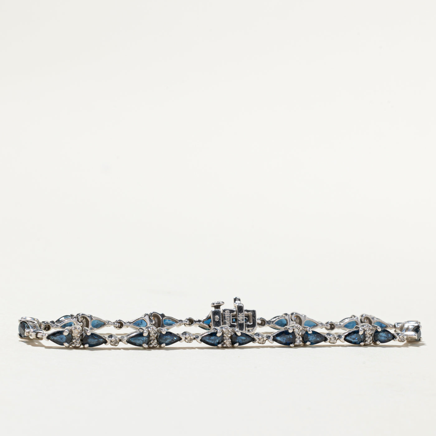 14K Sapphire & Diamond Gemstone Bracelet | 4.57ctw, 0.36ctw | 7.25"