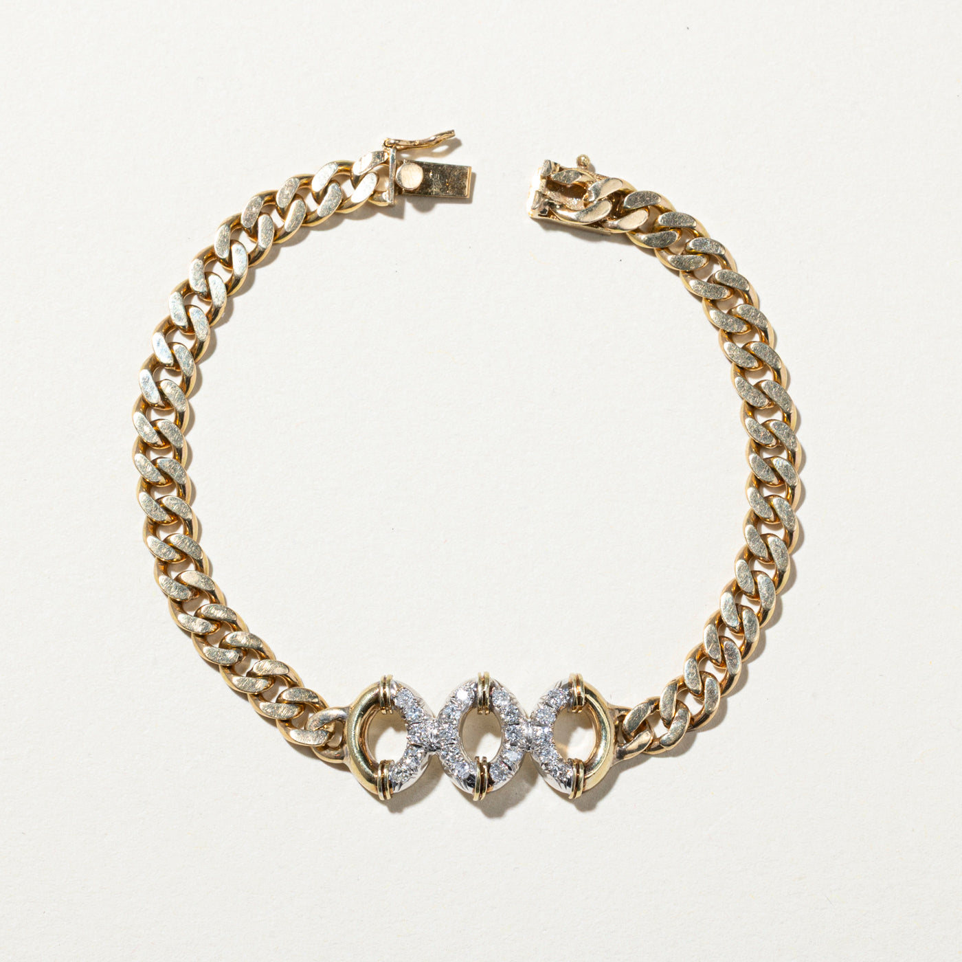 Diamond Link Cuban Chain Bracelet | 0.34ctw | 6.5"