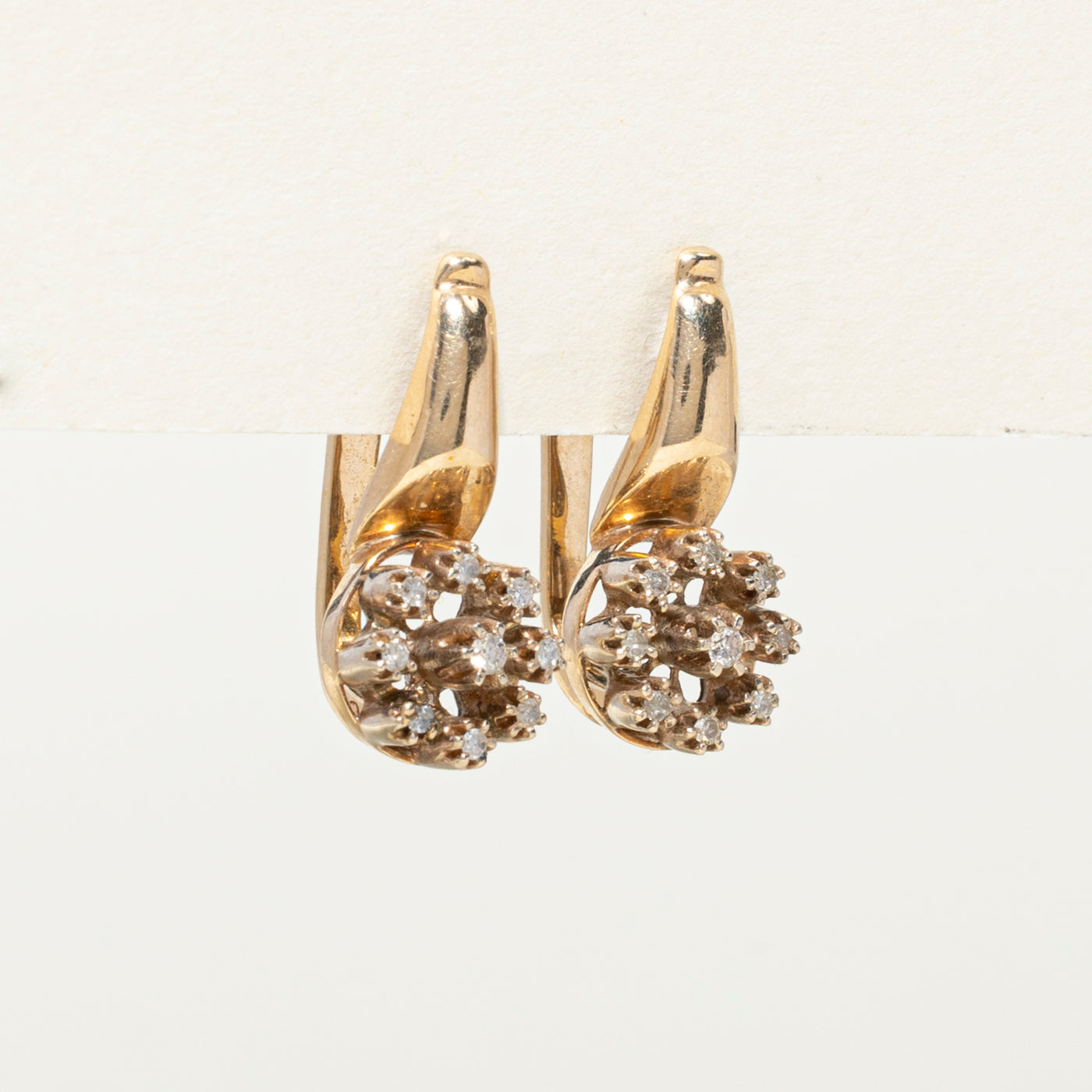 Diamond Cluster Drop Earrings | 0.20ctw