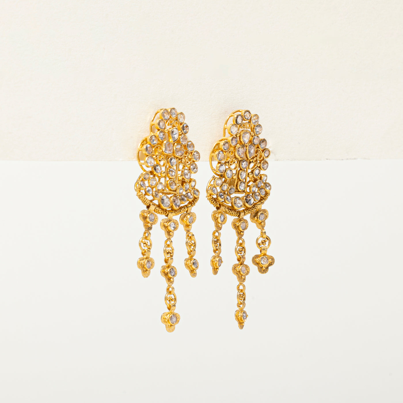 Rose Cut Diamond Chandelier Earrings | 2.36ctw