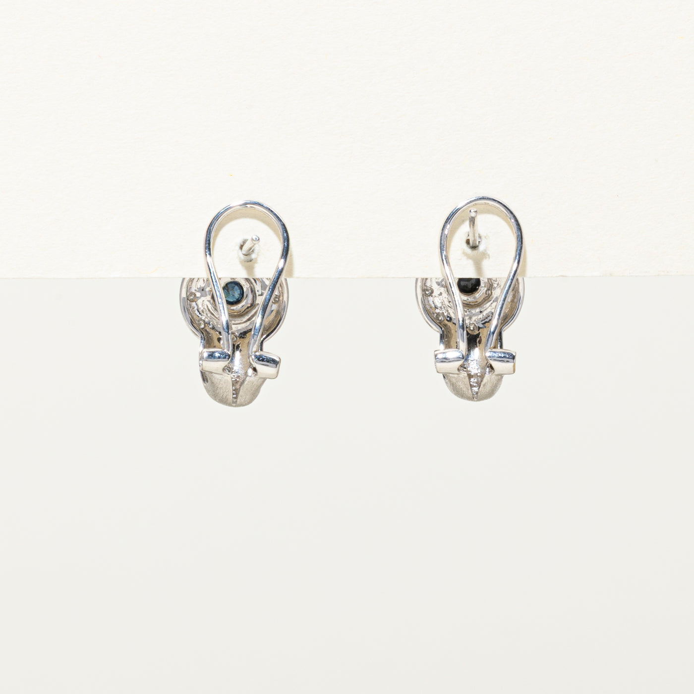 Diamond & Sapphire Huggie Earrings | 0.12ctw | 0.11ctw