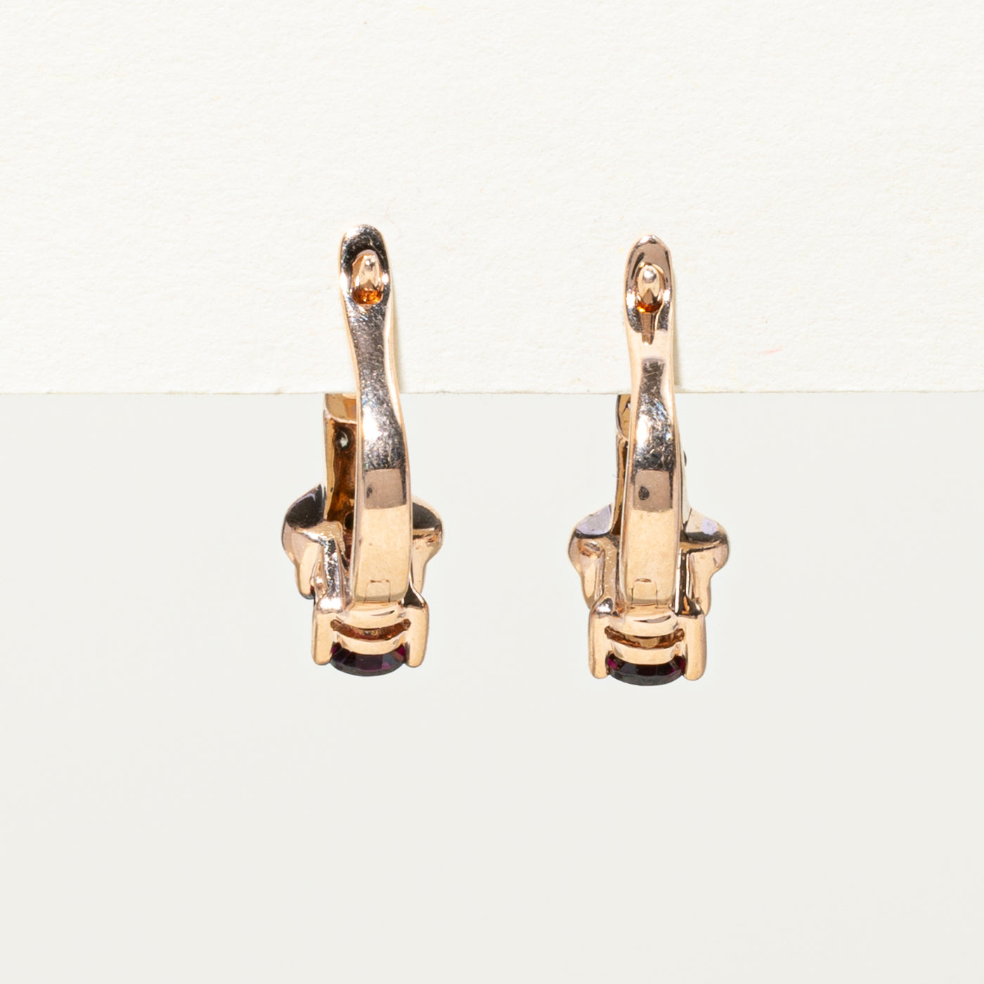Diamond & Garnet Huggie Earrings | 0.23ctw | 1.05ctw