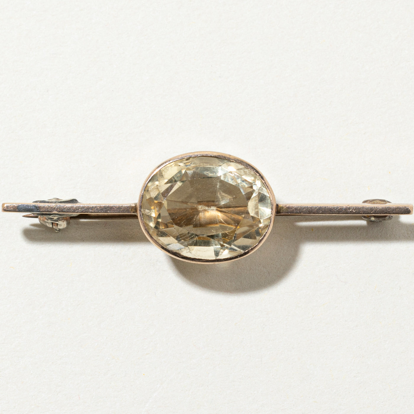 East West Bezel Set Citrine Brooch | 5.85ct