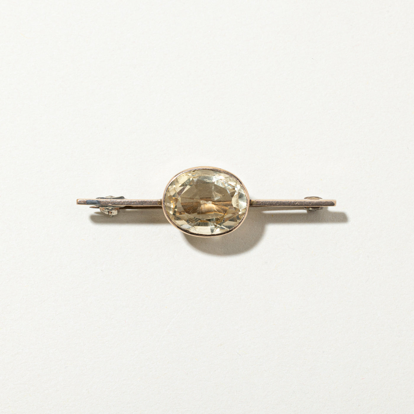 East West Bezel Set Citrine Brooch | 5.85ct