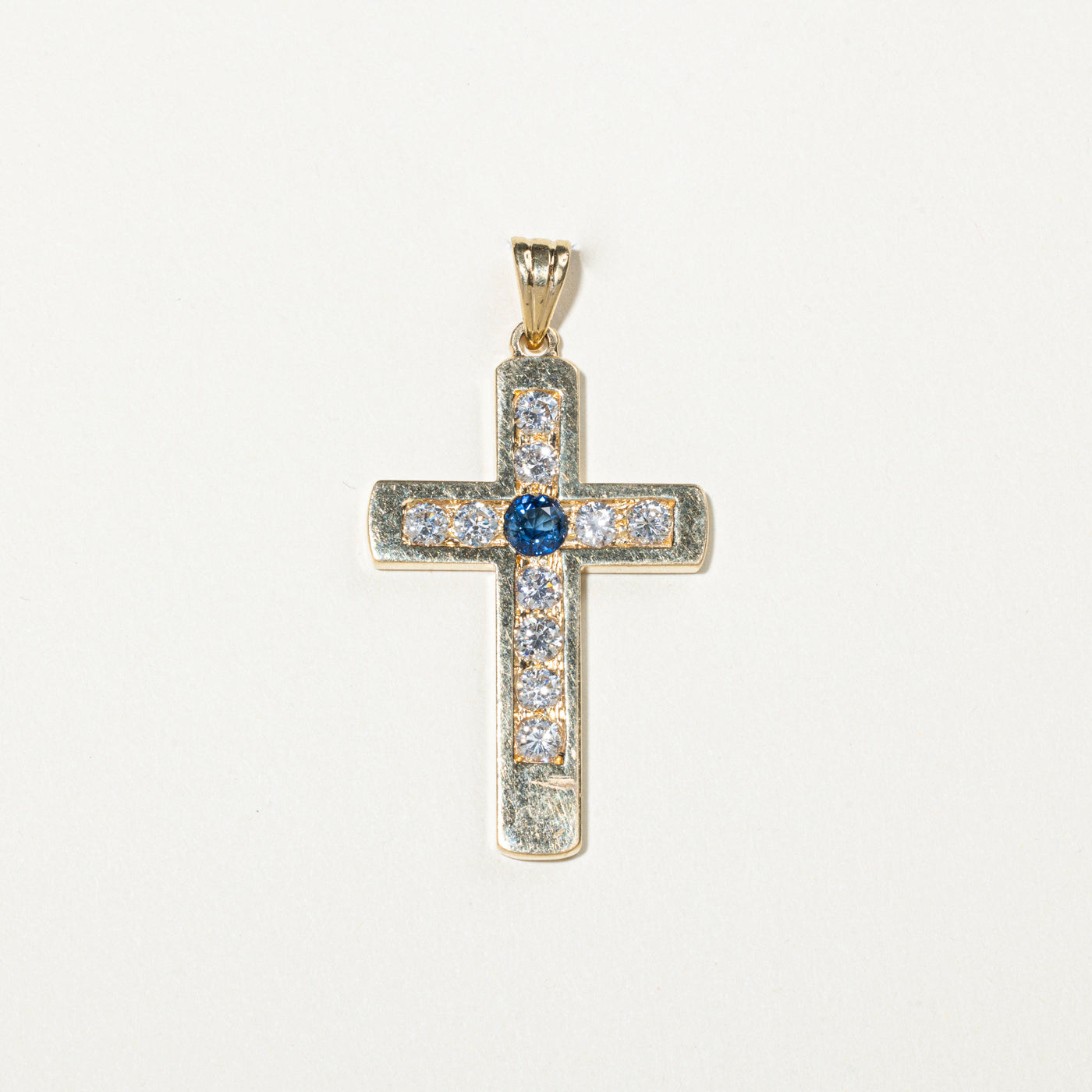 Diamond & Sapphire Cross Pendant | 1.67ctw, 0.48ct