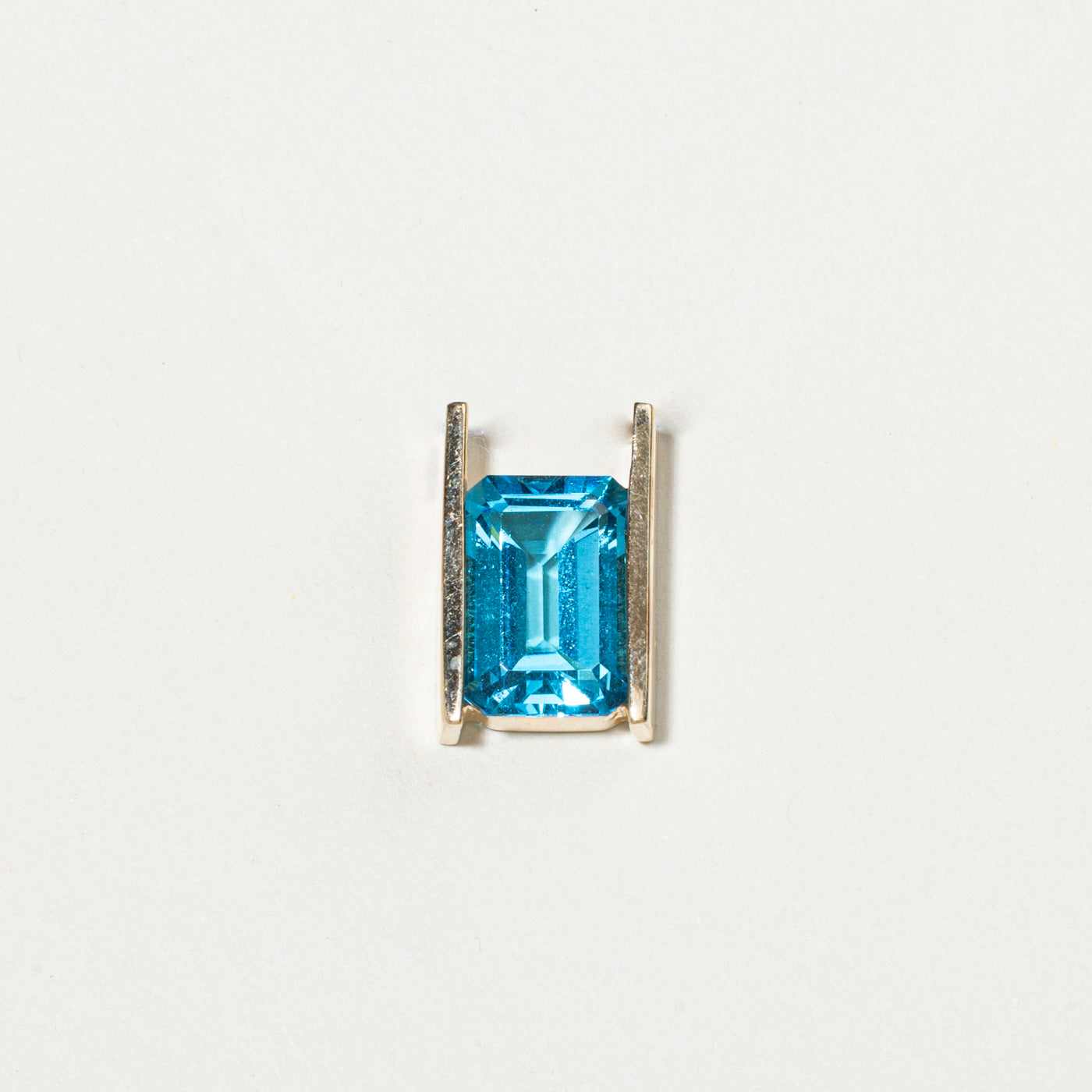 Emerald Cut Blue Topaz Pendant | 9.26ct