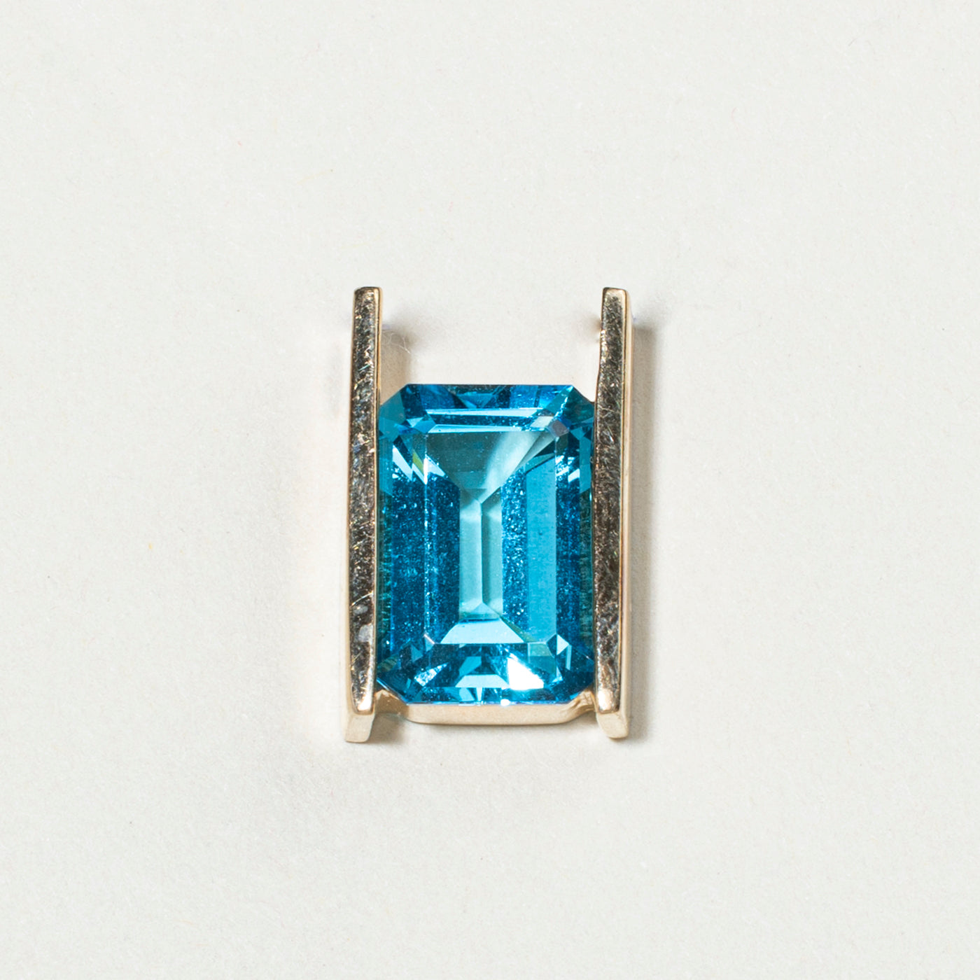 Emerald Cut Blue Topaz Pendant | 9.26ct
