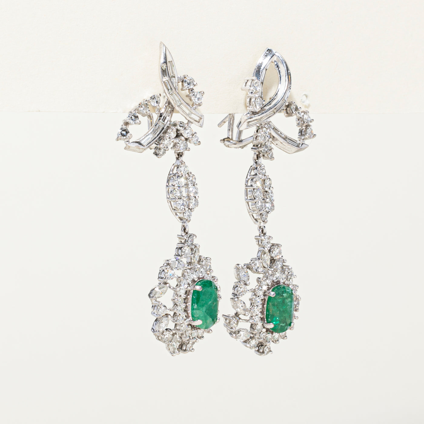 Emerald & Diamond Drop Earrings | 2.18ctw, 4.01ctw