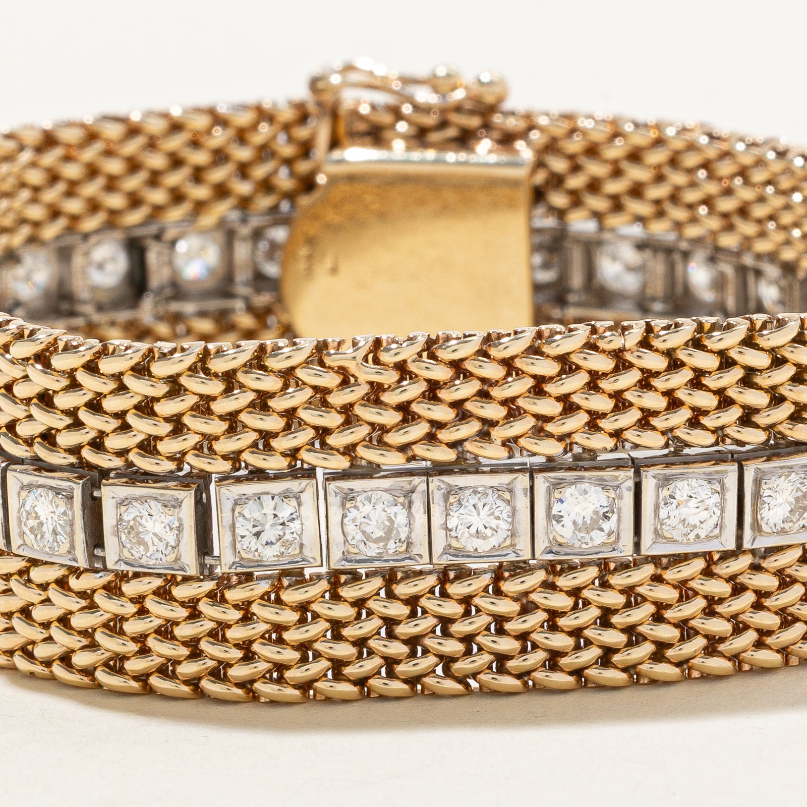 14K Diamond Watch Strap Style Bracelet | 4.50ctw | 7"