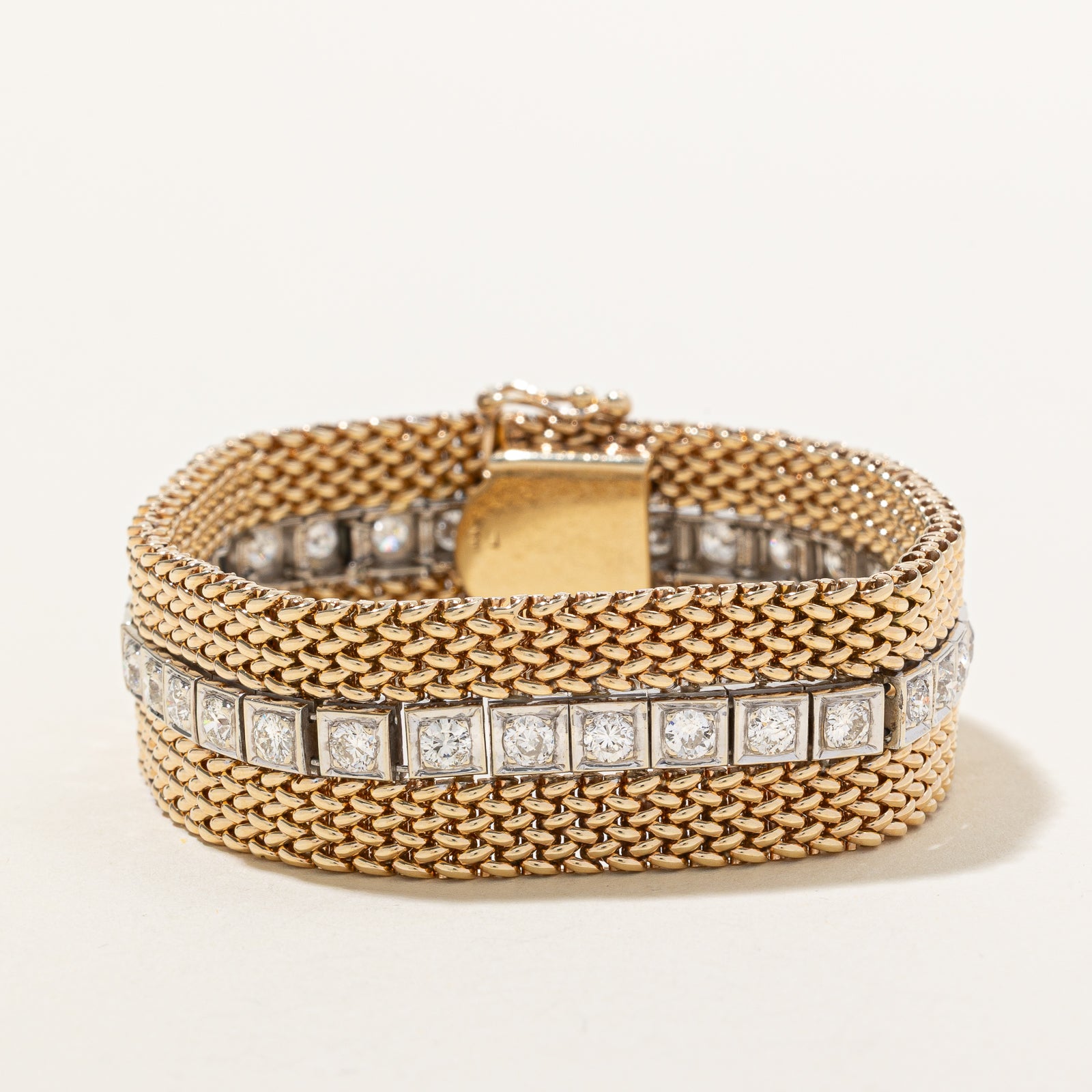 14K Diamond Watch Strap Style Bracelet | 4.50ctw | 7"