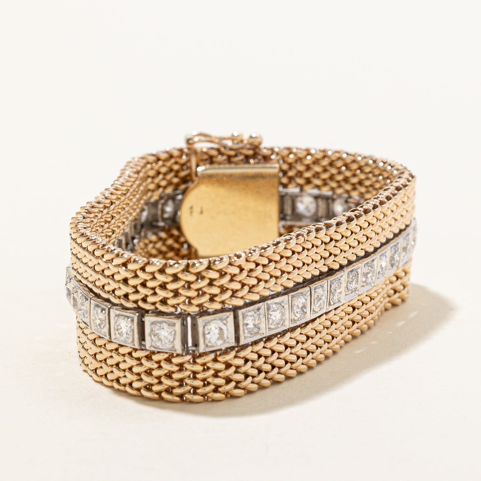 14K Diamond Watch Strap Style Bracelet | 4.50ctw | 7"
