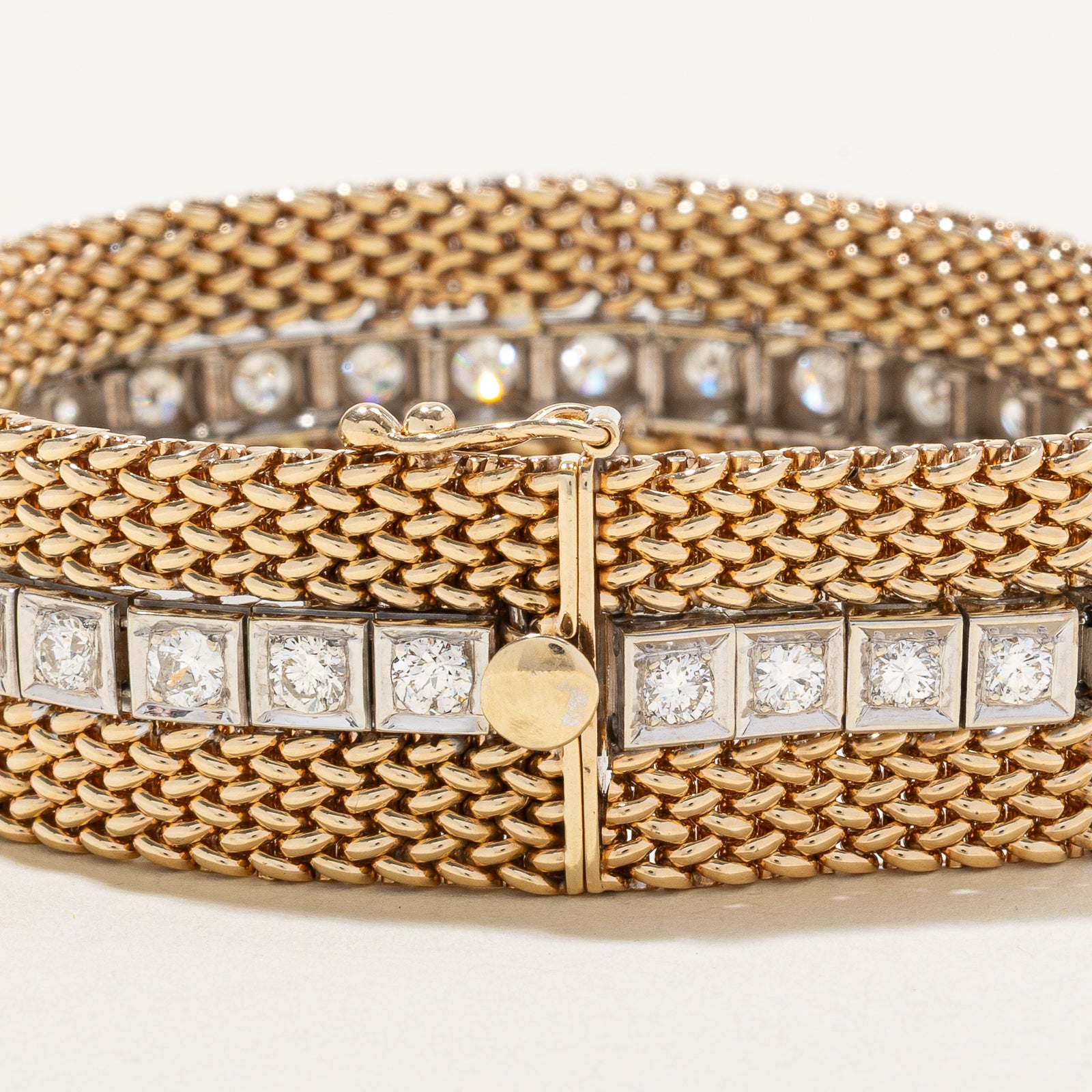 14K Diamond Watch Strap Style Bracelet | 4.50ctw | 7"