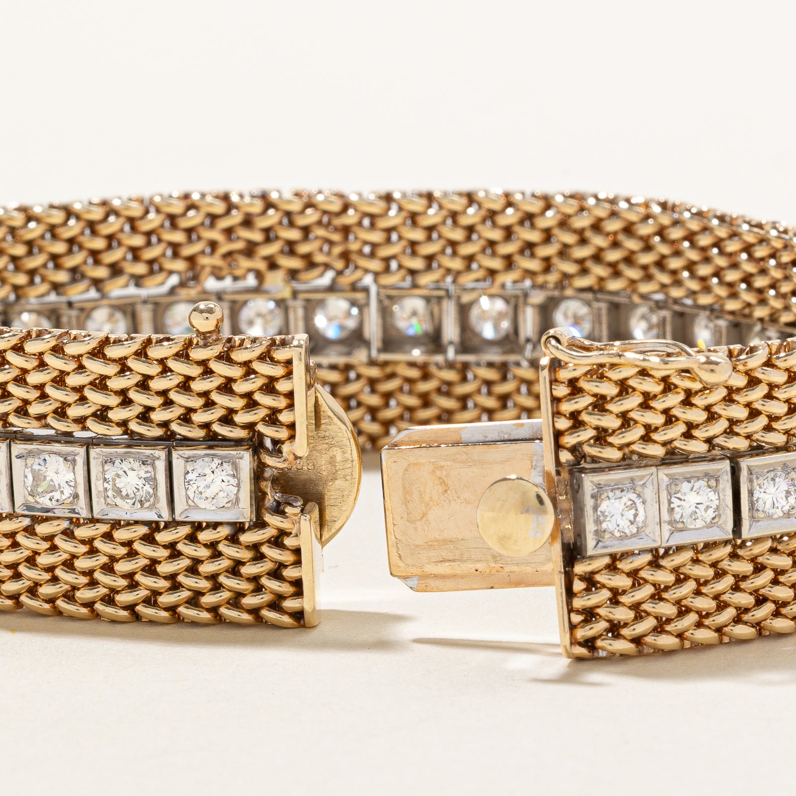 14K Diamond Watch Strap Style Bracelet | 4.50ctw | 7"