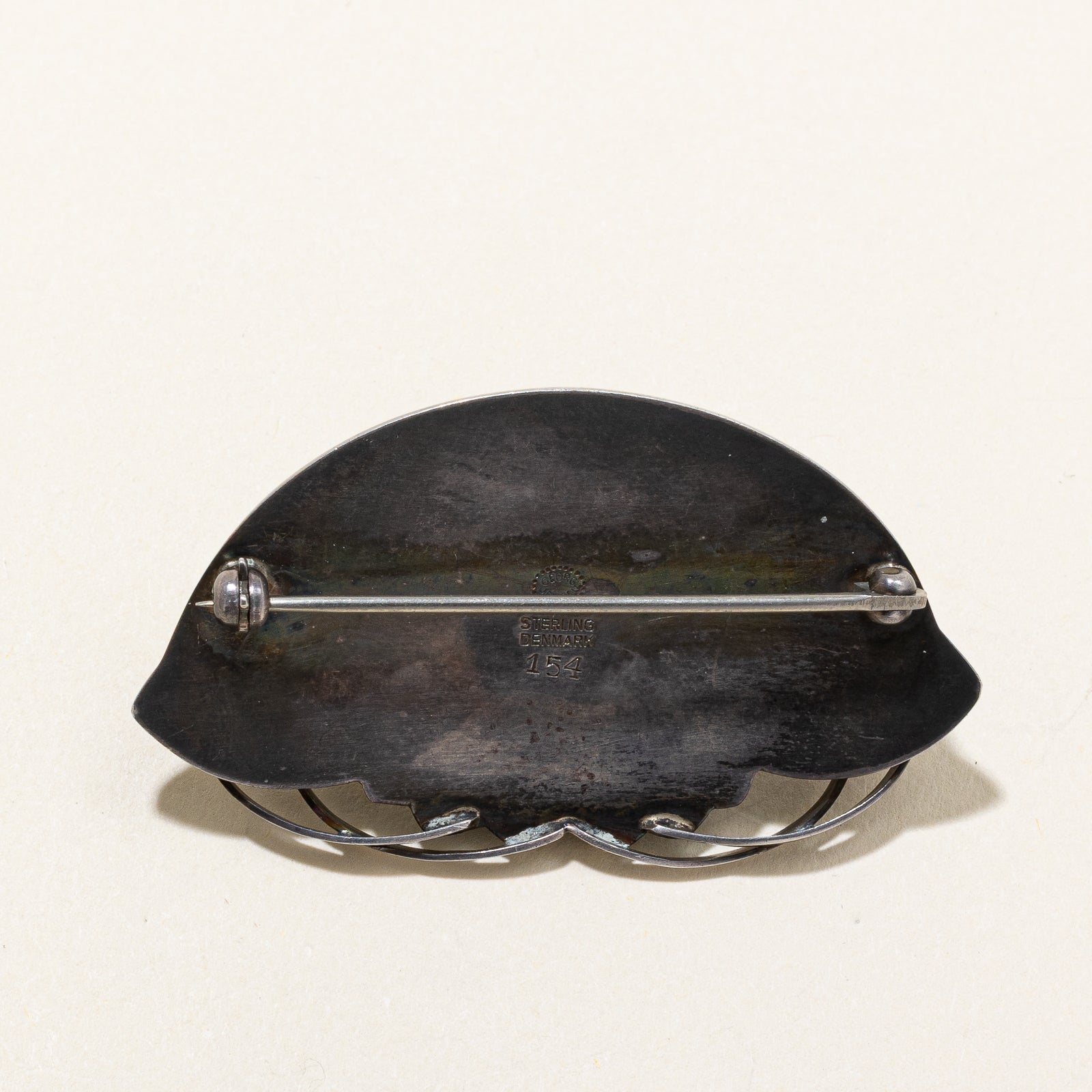 'Georg Jensen' Dyed Green Agate Floral Brooch | 7.67ctw