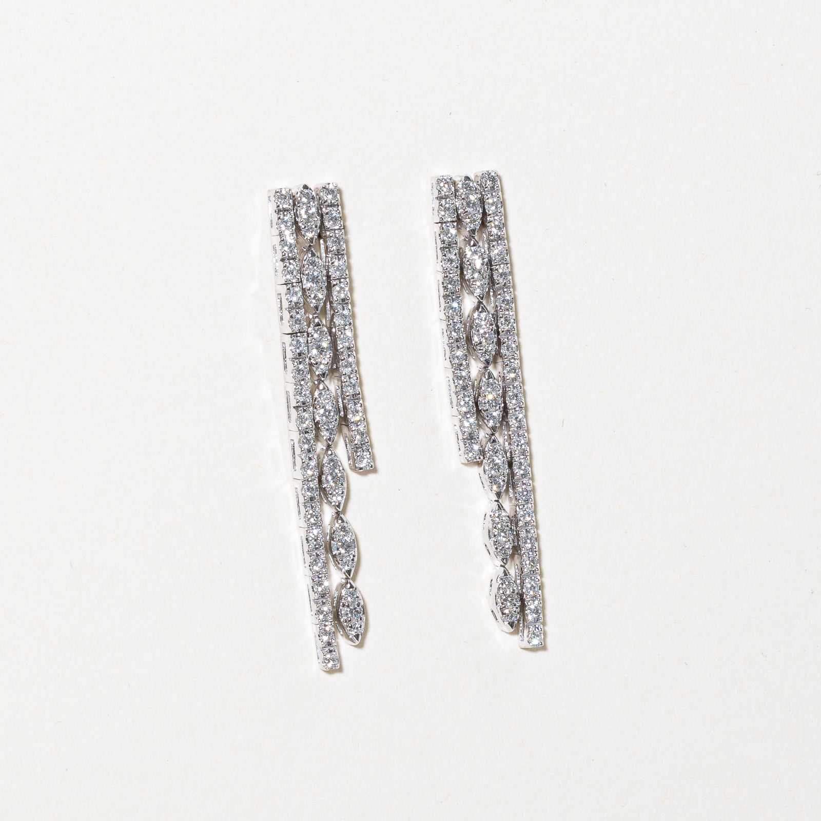 18K Diamond Drop Earrings | 1.12ctw