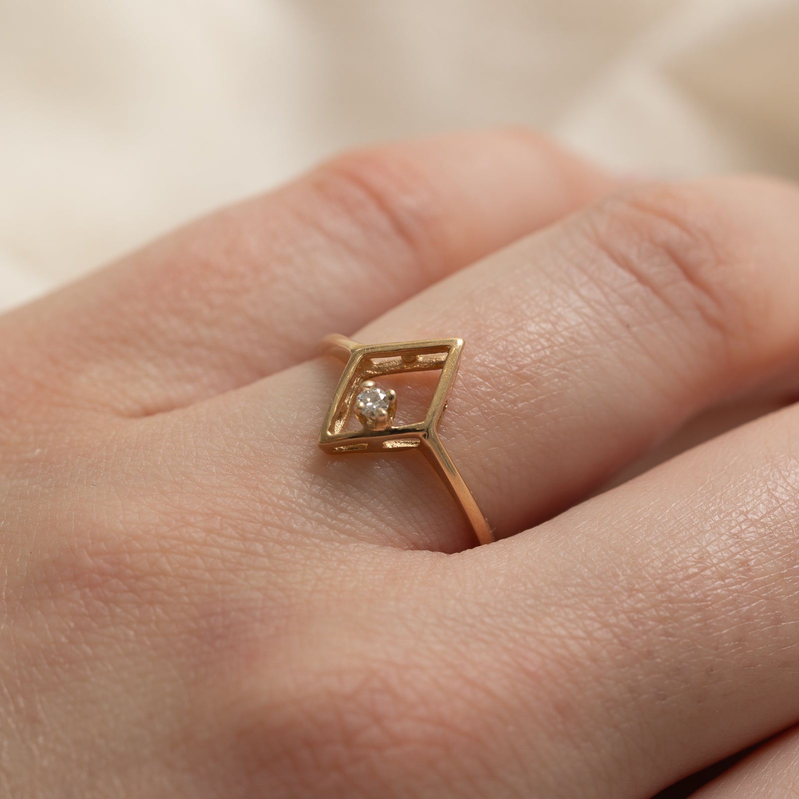 Diamond Open Geometric Ring | 0.040ct | SZ 6.5