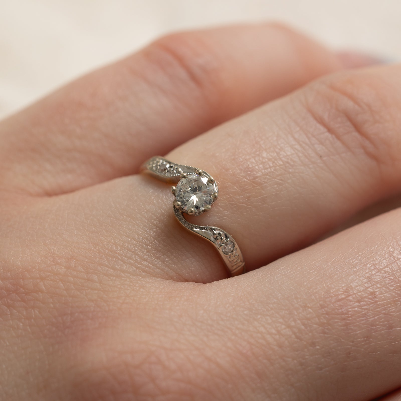 Transitional Cut Diamond Bypass Ring | 0.36ctw | SZ 6