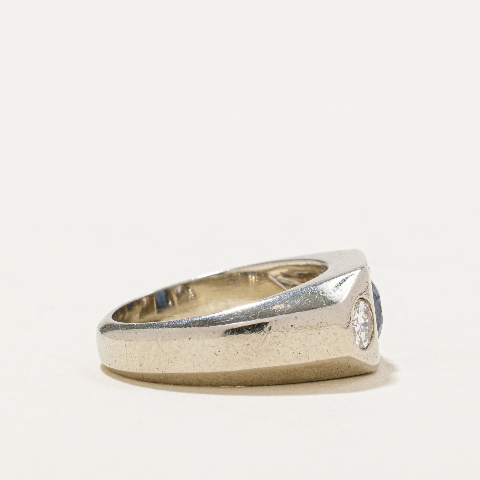 Flush Set Sapphire & Diamond Ring | 0.90ct | 0.40ctw | SZ 4.25