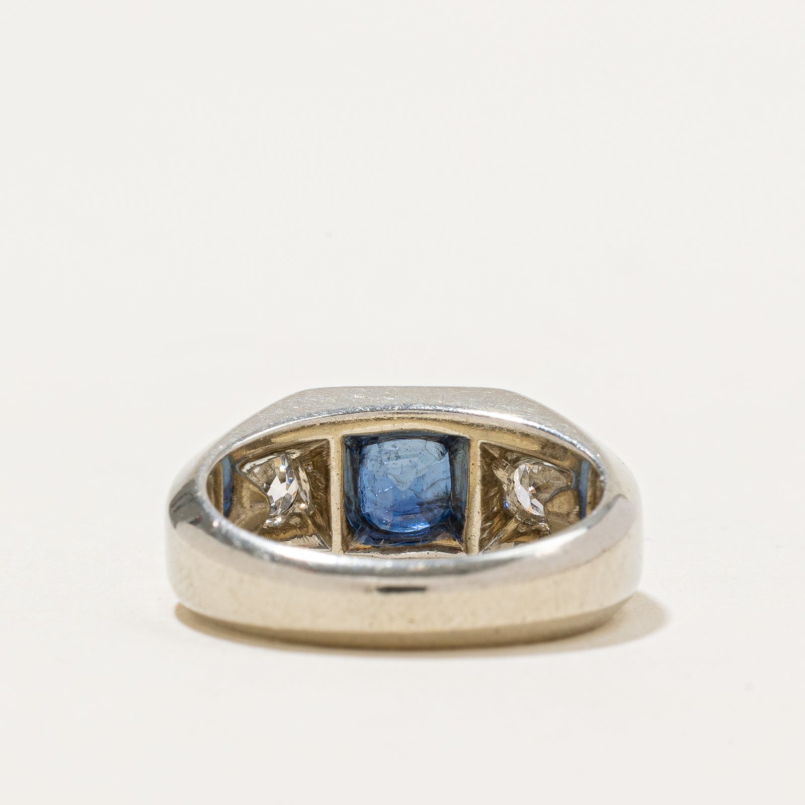 Flush Set Sapphire & Diamond Ring | 0.90ct | 0.40ctw | SZ 4.25