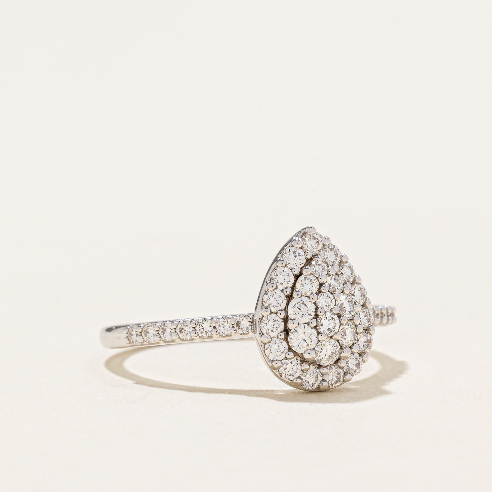 'Birks' Pear Shaped Cluster Diamond Ring | 0.60ctw | SZ 7.75