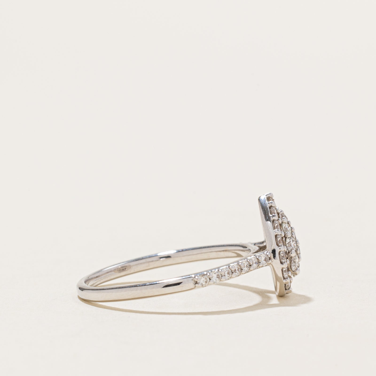 'Birks' Pear Shaped Cluster Diamond Ring | 0.60ctw | SZ 7.75