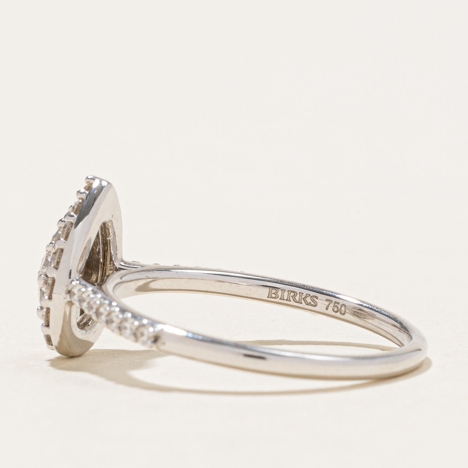 'Birks' Pear Shaped Cluster Diamond Ring | 0.60ctw | SZ 7.75