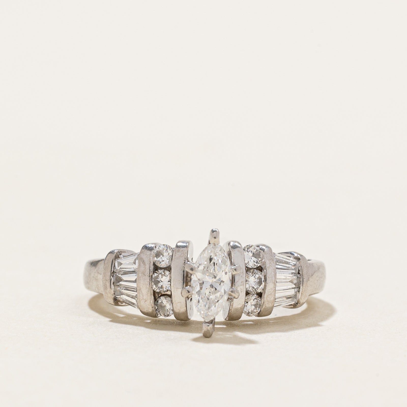 Marquise Cut High Set Diamond Ring | 0.59ctw | SZ 3.75