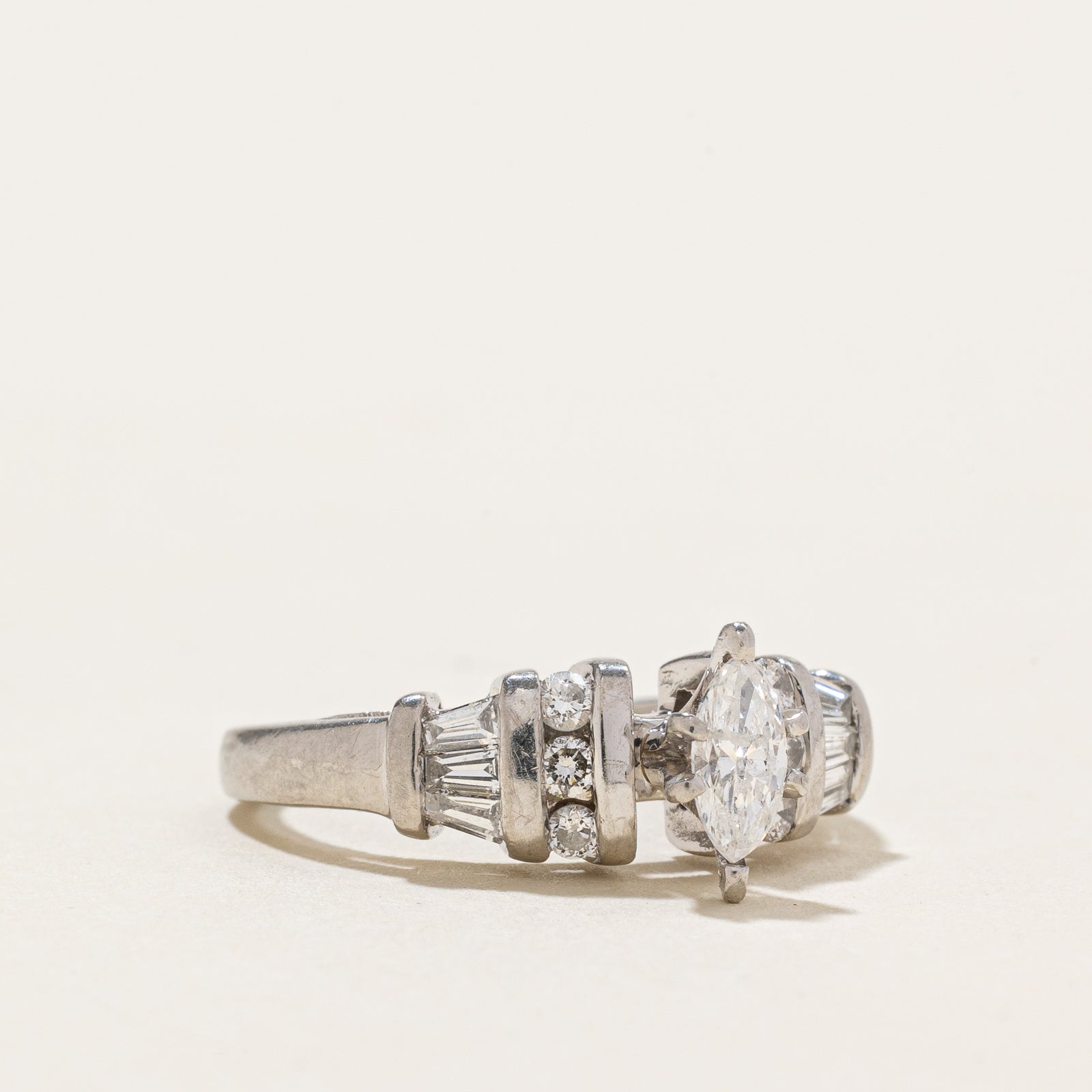 Marquise Cut High Set Diamond Ring | 0.59ctw | SZ 3.75