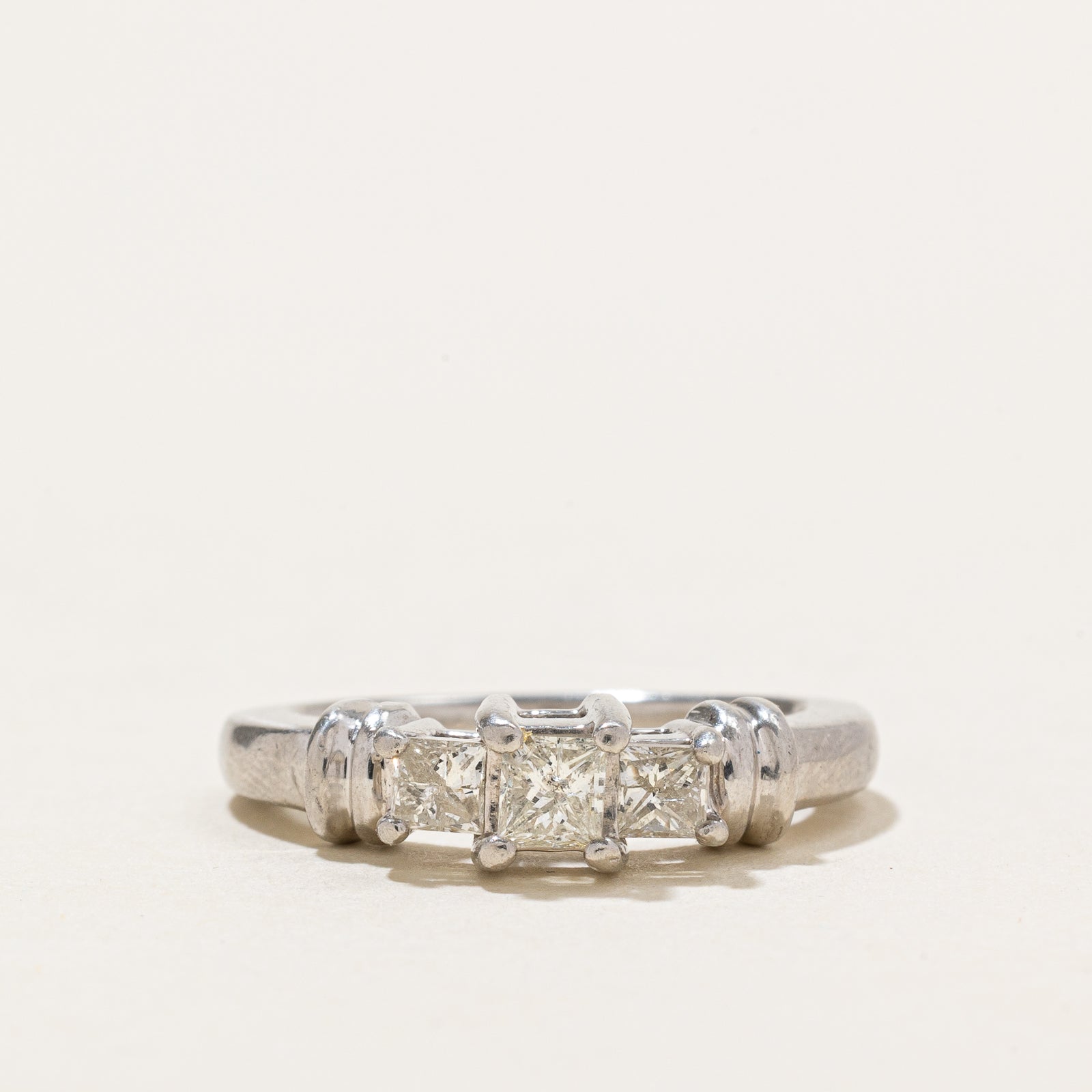 Three Stone Princess Cut Diamond Ring | 0.42ctw | SZ 4.75