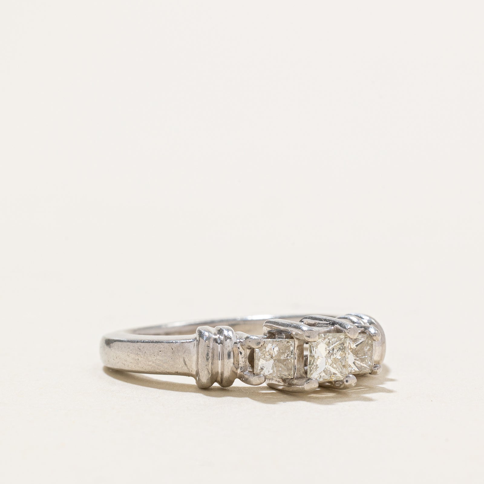 Three Stone Princess Cut Diamond Ring | 0.42ctw | SZ 4.75
