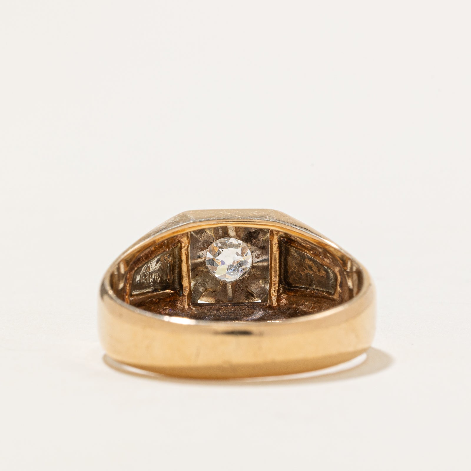 Two Tone Gold Old European Diamond Ring | 0.62ct | SZ 9.75