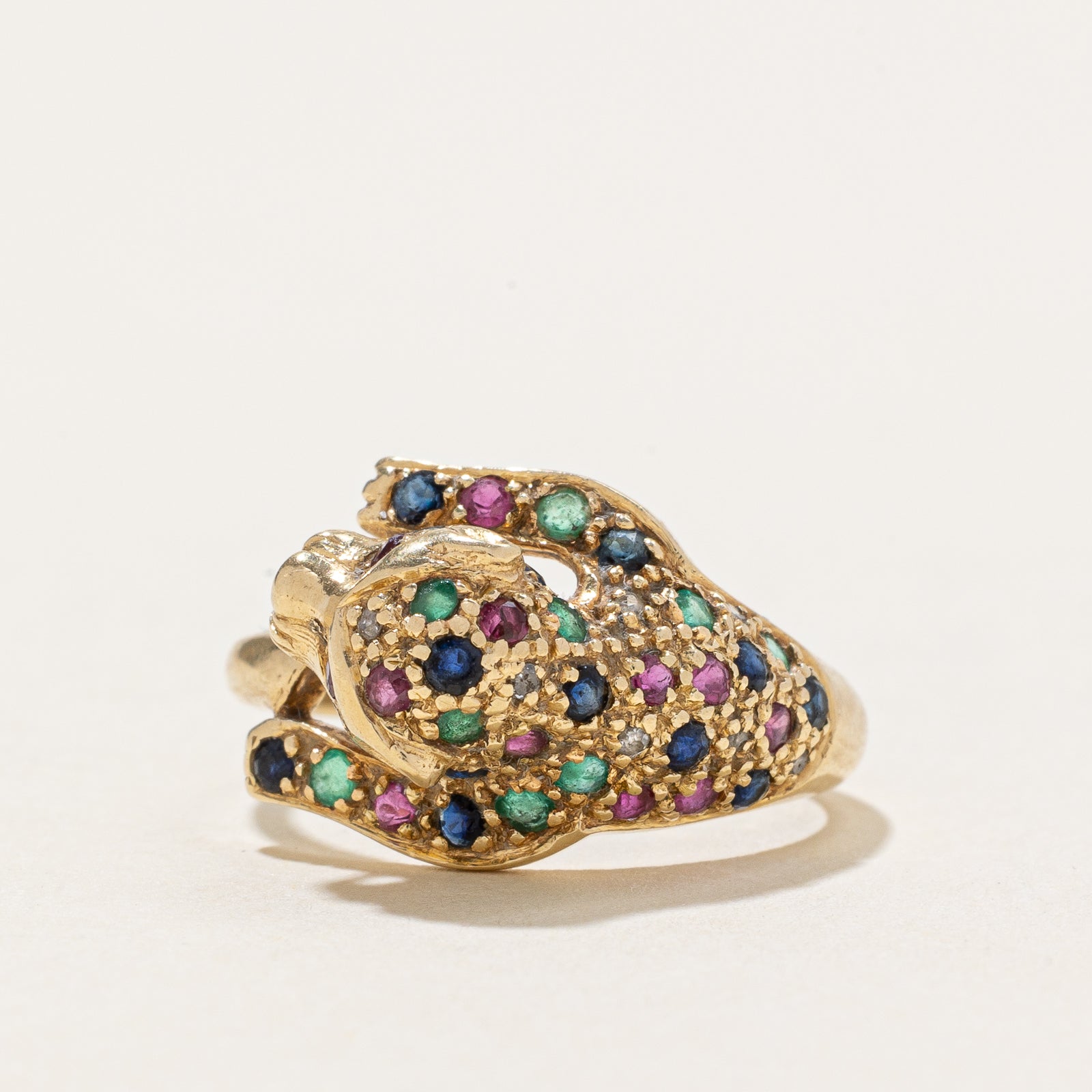 Multi Gemstone Panther Ring | 0.03ctw, | 0.50ctw | SZ 5.75